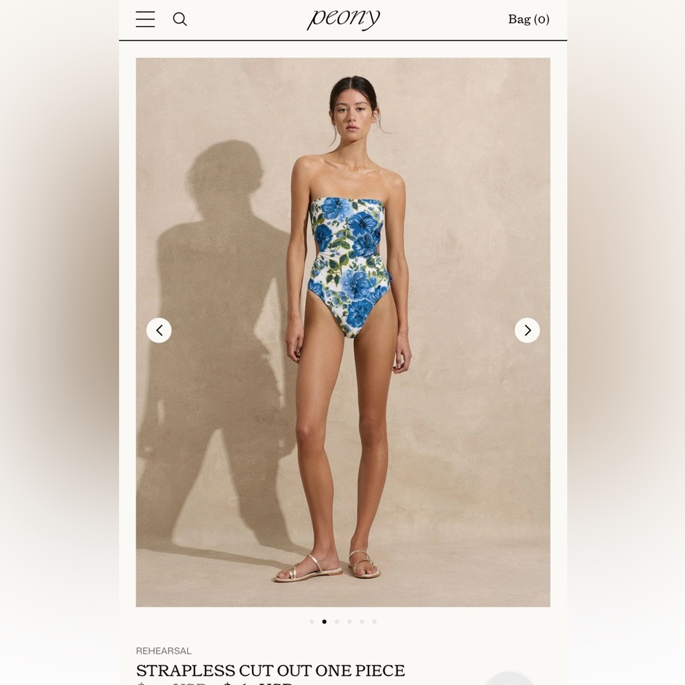 Peony strapless cut out one piece in “Marseille”
